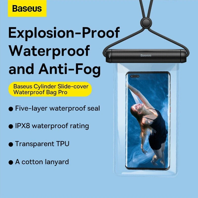 Baseus Waterproof Phone Bag Pro Pouch Swimming Underwater Phone Case Cover - Image 4 of 4