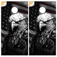 C312 Eagle Flag Cornhole Board Wraps LAMINATED Wrap Decals Vinyl Stickers Skins