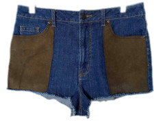 BDG Women's Blue High Rise Cheeky Shorts 31