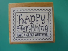 Happy Everything Faux Postage RUBBER BABY BUGGY BUMPERS Rubber Stamp 