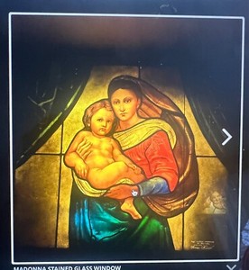 Sistine Madonna stained glass window --Raphael