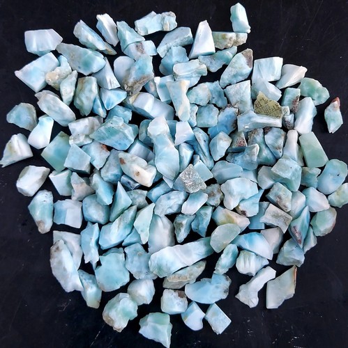 Lote de 137 piezas 502 quilates larimar azul natural crudo piedras preciosas ásperas sin pulir 8 mm #2478 - Imagen 2 de 6