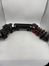 Antique Cast Iron Steam Locomotive Train Set Engine Passenger Car And caboose