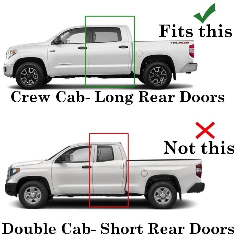 CUBIERTAS + espejos retrovisores gris cemento para Toyota Tundra CrewMax 2007-2021 4 puertas Foto 2 de 4