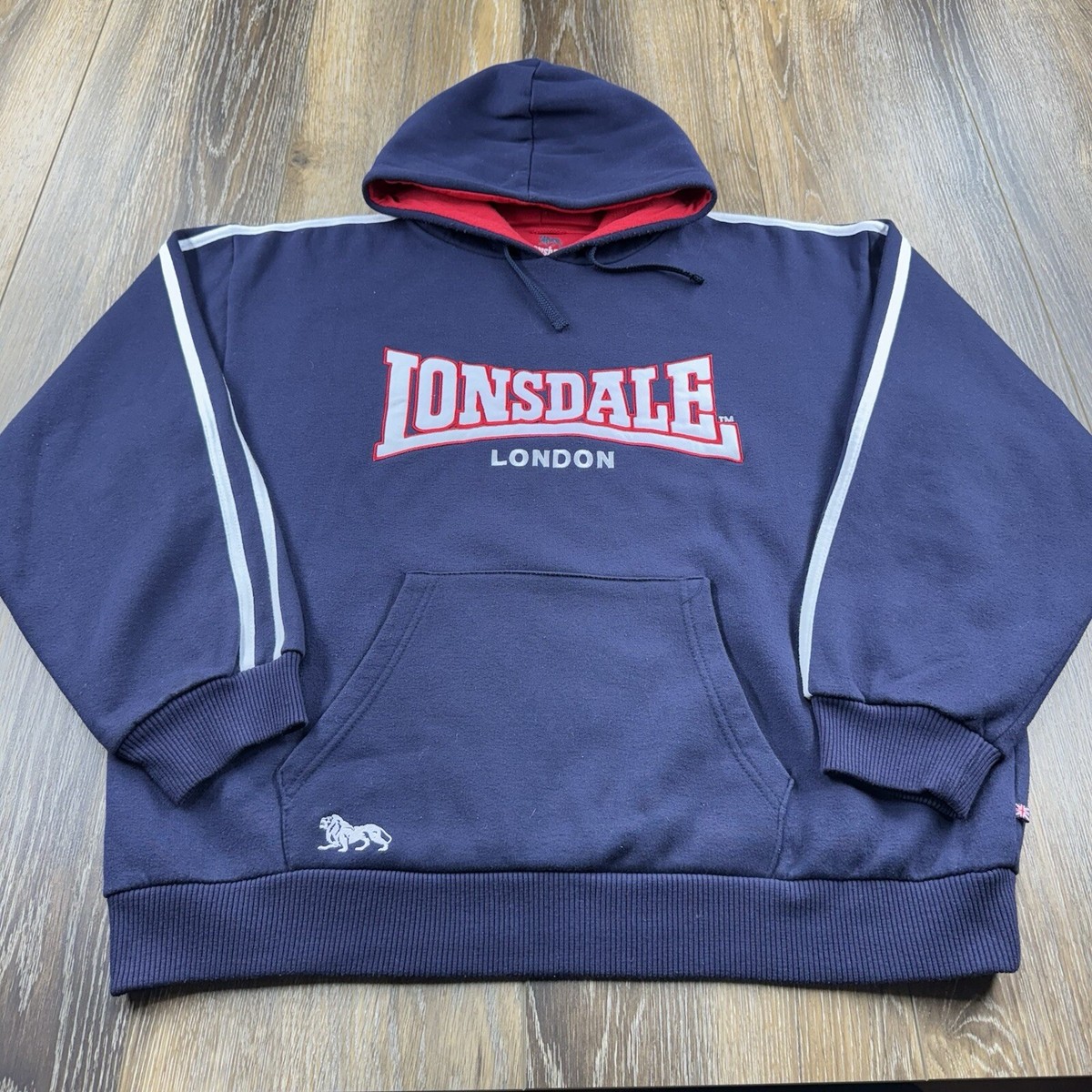 Vintage Lonsdale Hoodie Mens XL Blue London Spellout MMA Boxing Fight  Sweater | eBay