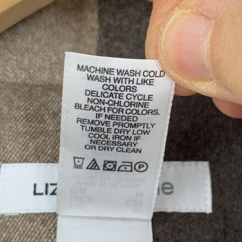 Liz Claiborne Talla Pequeña Audaz Cuadros Columpio Chaqueta Abrigo 1904 Forrado Doble Pecho Foto 4 de 4