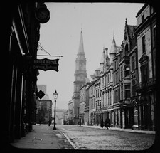 ANTIKES magisches Laternendia INVERNESS HIGH STREET UM 1910 FOTO SCHOTTLAND
