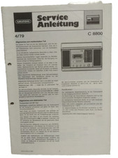 Grundig Service Manual Reparaturanleitung Schaltpläne Radio Recorder C8800