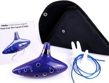 Ohuhu Ocarina with Song Book (Songs From the Legend of Zelda) Display Stand Bag
