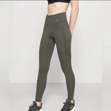 Arc'teryx Hiking Outdoor Forest Green/Gray High-Waisted Leggings with pockets