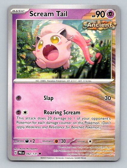 2025 Pokemon Card Prismatic Evolutions Scream Tail 42/131