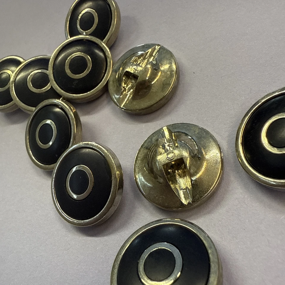 7 Stück Knöpfe, Knopf, VINTAGE, 60ziger, schwarz, silber, 23 mm - Bild 2 von 3