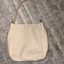 American Leather Co Shoulder Handbag Beige Purse Bag