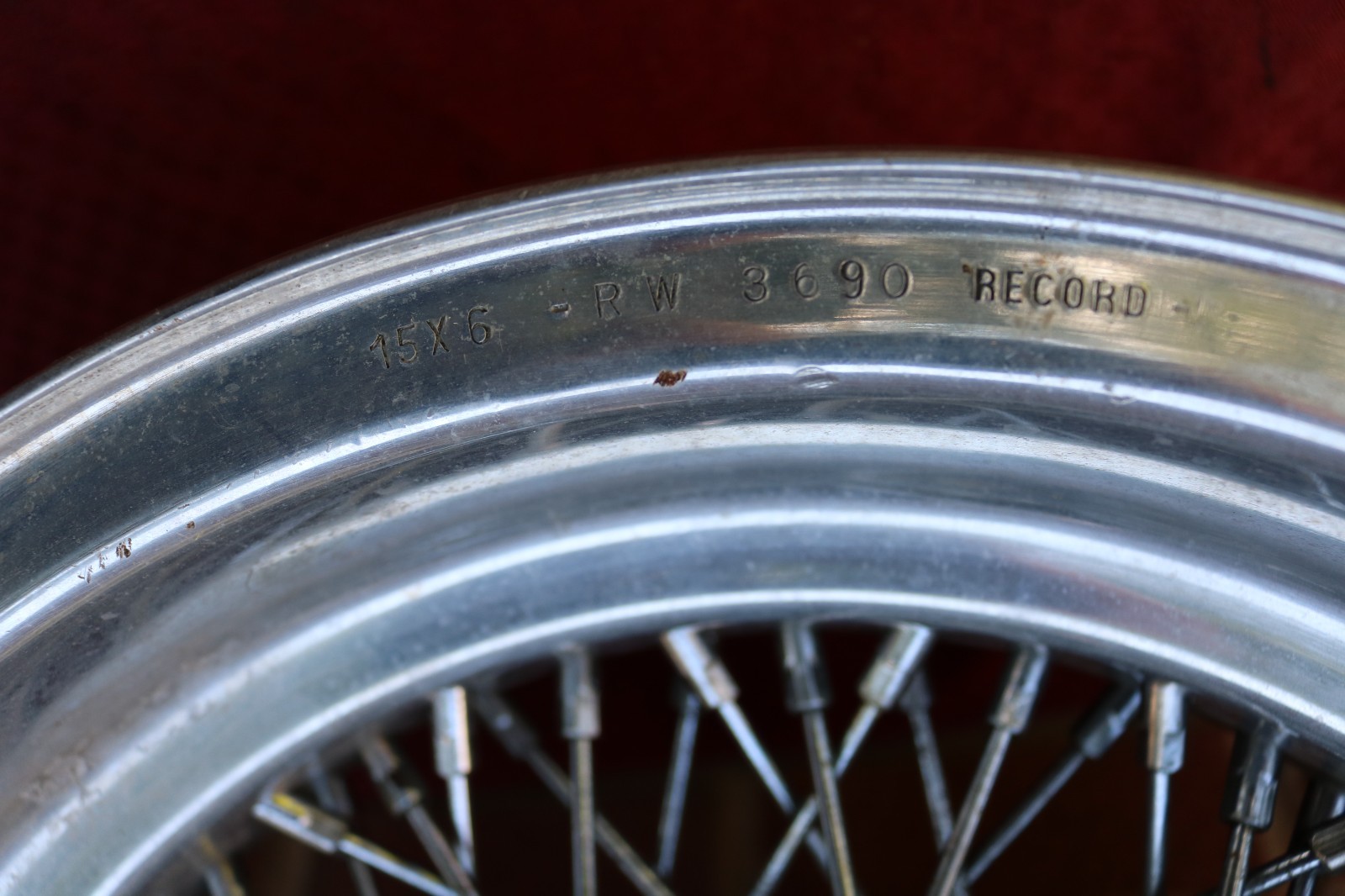 60-64 FERRARI GTE 2+2 250 GTO BORRANI 15X6 RECORD RW 3690 KNOCK OFF WHEEL