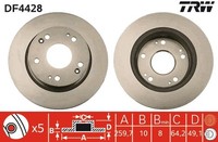 2X TRW Bremsscheibe DF4428 FüR Accord CN Honda CL 7 CL7 Ctdi CN1 CL9