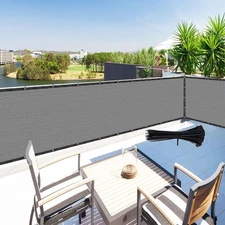 Zip Cable Ties and 3' x 8' Grey Privacy Screen Fence Cover Panel Shade Cloth ...