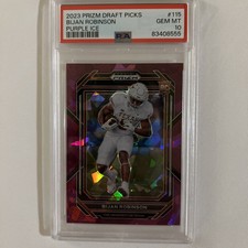 2023 Panini Prizm Draft Picks - Bijan Robinson #115 Purple Ice Prizm /149 (RC)