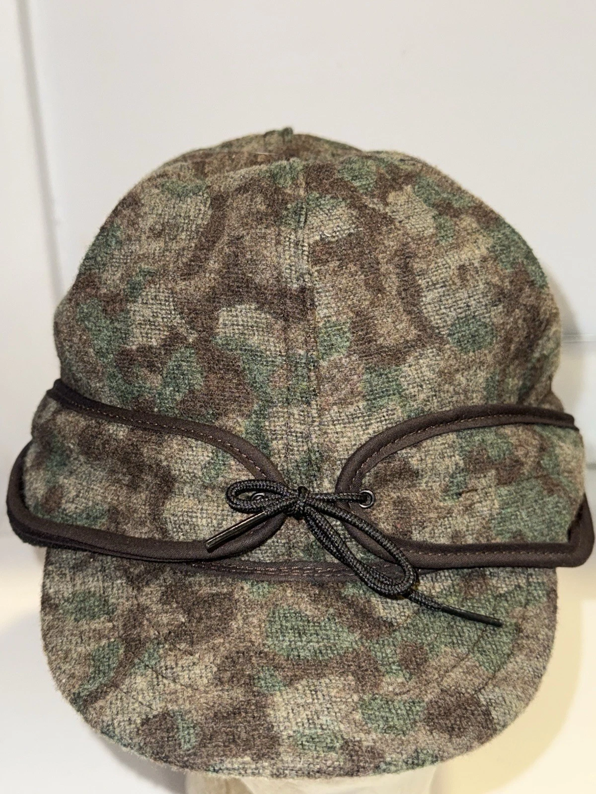 Stormy Kromer Hat Trapper Fitted Mens 7 1/2 Green Camo Ear Flap Winter Wool