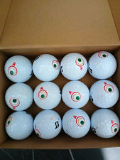Bridgestone White Golf Balls Green/Red Target Logo Boxed Golf x12 Pack