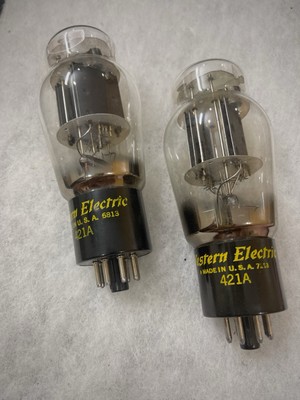 Western Electric 421A 6AS7 6080 6AS7G DD Getter NOS Testing Values Matched Pair