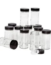  5244227 Empty Jars With Cap, Set Of 12, 3-Ounce Set of 12 Black