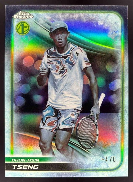 2025 Topps Tennis Chrome Chun-Hsin Tseng Frozenfractor -4/0 #148 1st ssp