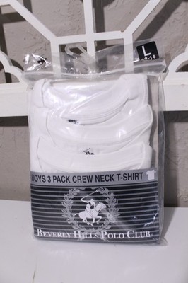 NWT Vintage Beverly Hills Polo Club T-Shirt White Boys L 12-14 Cotton Casual Boy