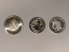 Lot of 3–1/4 oz .999 Fine Silver Rounds –Morgan Britannia Aztec Design