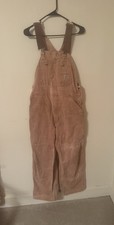VINTAGE MENS CARHARTT OVERALL TAN BIBS 36 X 30 Great Condition