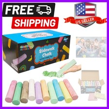 120-Pack Assorted Jumbo Sidewalk Chalk, Washable Neon Jumbo Colored Chalk, Gr...