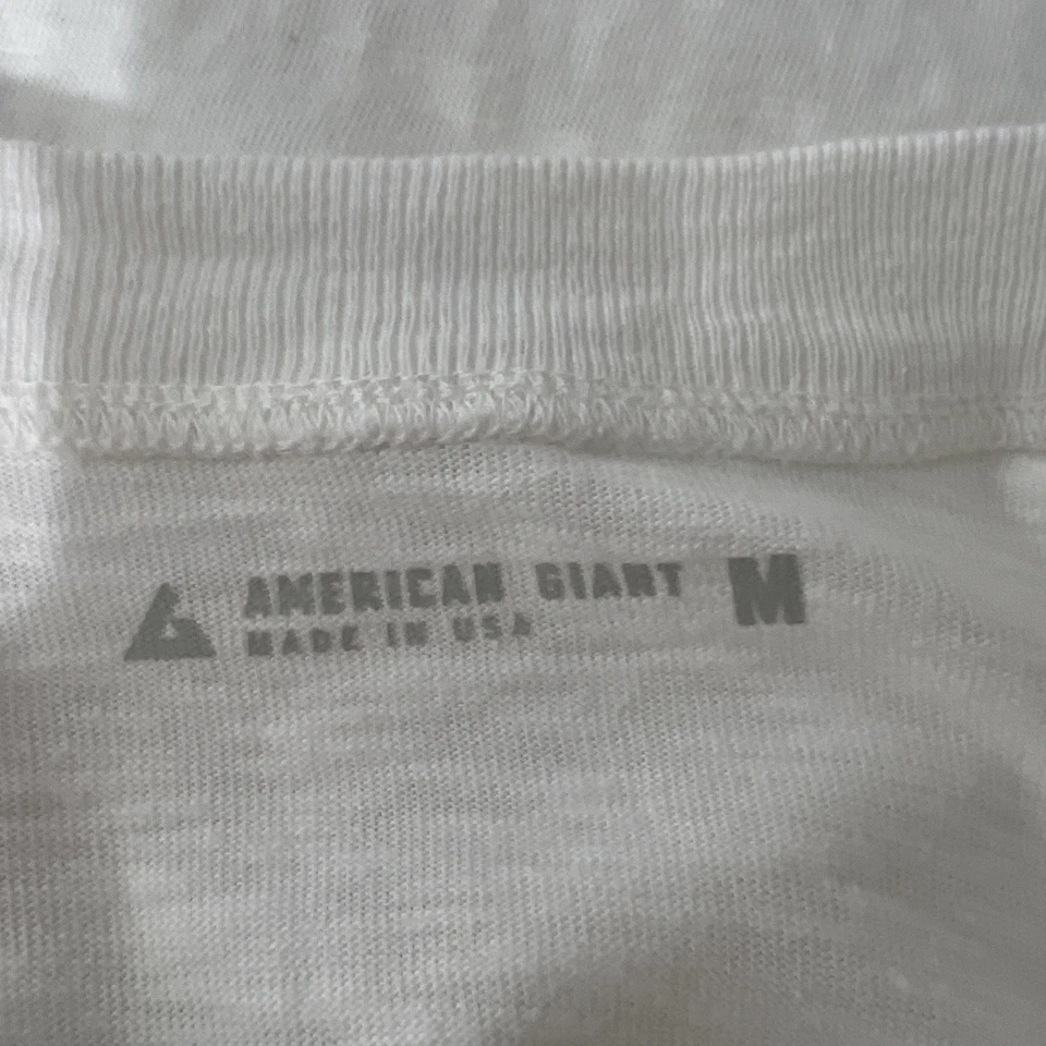 American Giant Shirt Men Medium White Long Sleeve Henley Solid Casual Tee - Image 3 of 4