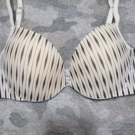 La Perla Bra Womens 38B White Black Striped Underwire