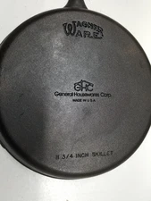 WAGNER WARE GHC General Housewares Corp 11 3/4 Inch Cast Iron Skillet USA