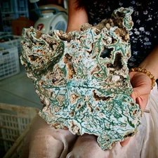 10.34LB Natural quartz Water grass agate raw stone crystal Healing