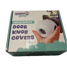 Wappa Baby Child Safety Door Knob Covers   3 Pack   White - Dual  Lock System