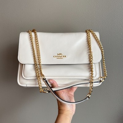 Coach Elodie Crossbody Bag CCF09 crinkle leather/Gold/Chalk | eBay