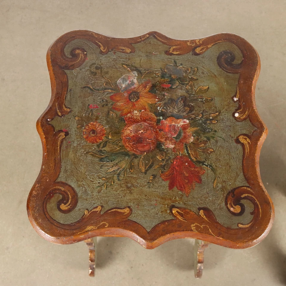 Coppia di Basamenti Reggi Vaso Antichi Legno Italia XIX-XX Secolo - Immagine 4 di 4