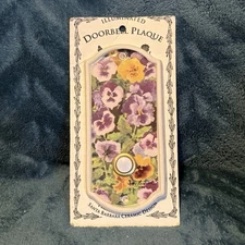 Santa Barbara Ceramic Design Illuminated Doorbell Plaque Pansies Floral Design