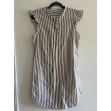 Splendid Striped Cap Sleeve Linen Blend Shirt Dress Size Medium