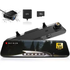 WOLFBOX G900 Mirror Dash Camera 4K Dash Cam Front and Rear with Free SD Card