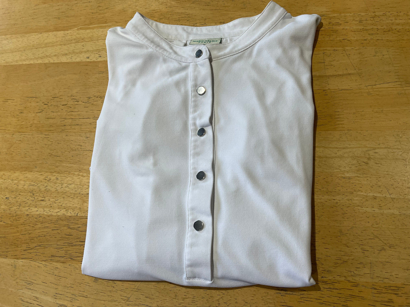 Vintage Marie Valois Paris WHITE 3/4 Sleeve 1/2 Button Golf Shirt - Women's Sz M