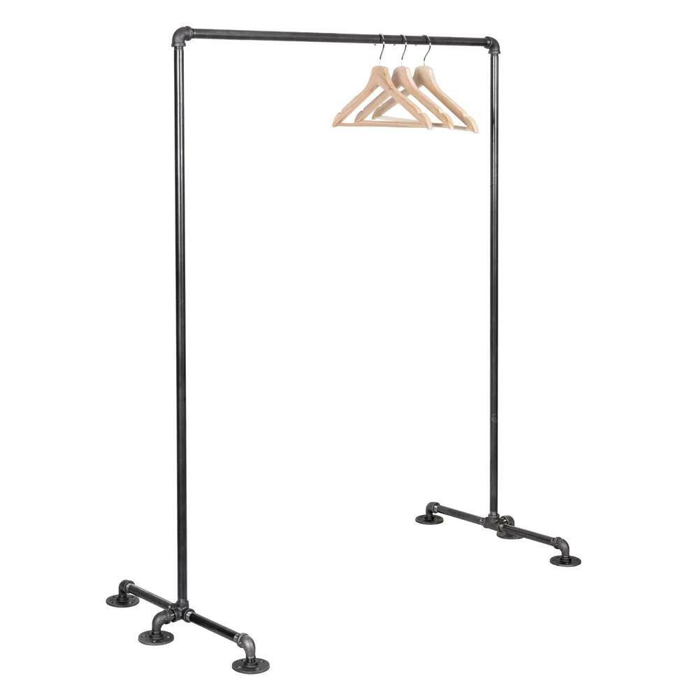 1/2 in. x 3.5 ft. L Black Pipe Freestanding Clothing Rack Kit 1/2 in. x 3.5 ft. L Black Pipe Freestanding Clothing Rack Kit