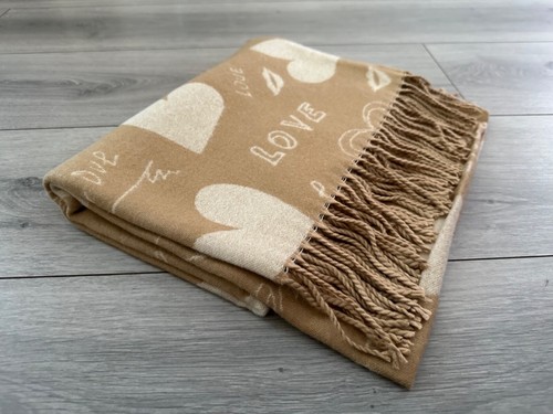 Soft I Love You Heart Design Cashmere Blend Reversible Winter Warm Scarf Shawl - Picture 26 of 32