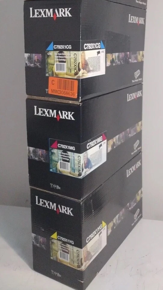 Paquete de 3 tóner de alto rendimiento LEXMARK cian C792X1CG + magenta C792X1MG + amarillo C792X1YG Foto 2 de 4