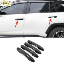 Carbon Fiber Exterior Car Door Handles Cover Trim For Toyota RAV4 2019-2023 New