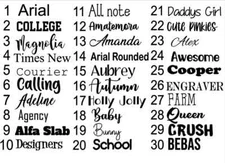 Custom vinyl decal Die Cut lettering multi font-sizes-colors reflective chrome