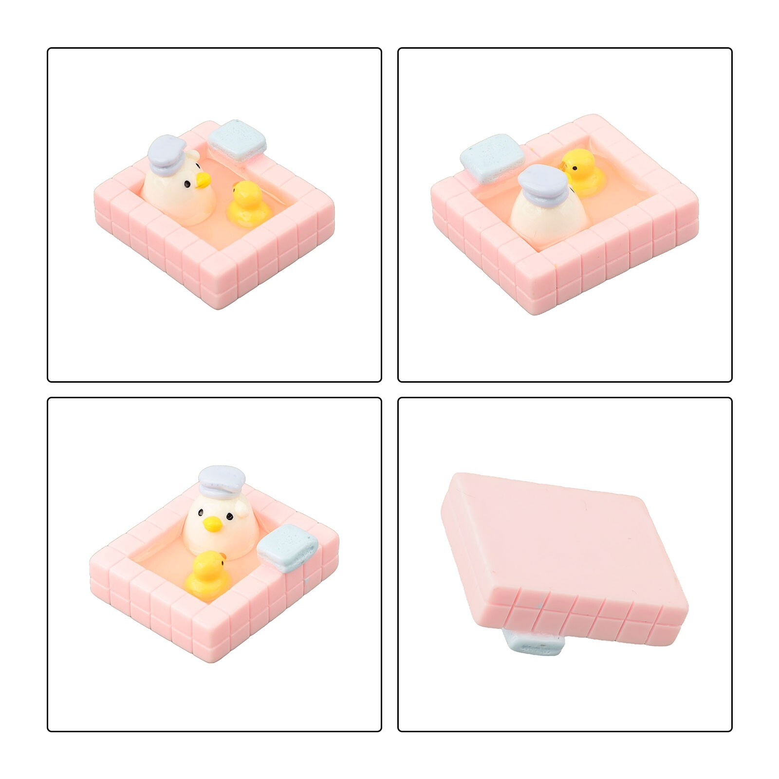 Cute Kawaii Duck Microlandscape Decor Colorful Resin Figurines for Garden