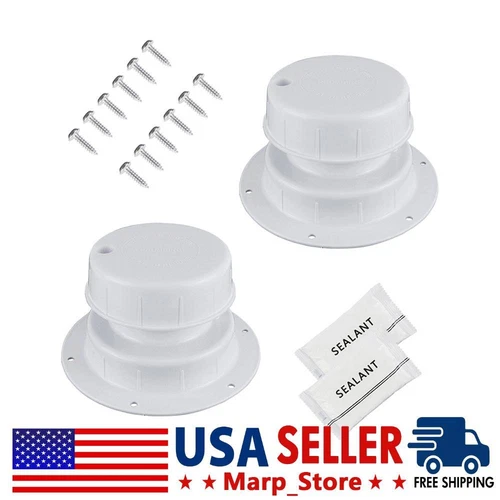 2PCS RV Plumbing Vent Cap Camper Roof Sewer Vent Kit for 1 to 2 3/8'' Pipe