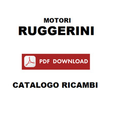 motore Ruggerini RDM 901/2 L Catalogo ricambi manuale parti esplosi SPARE PARTS
