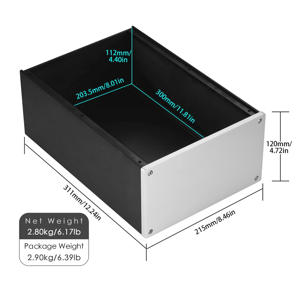 HiFi Aluminum Gehäuse für DIY Verstärker Chassis Amplifier Case for Preamp Box  - Bild 2 von 4